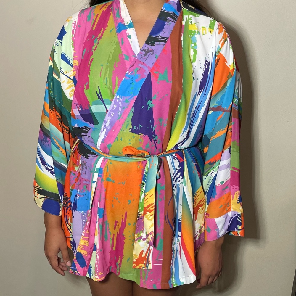 🧡Beautiful colorful Shavonne Dorsey top, Perfect for beach or casual days NWT